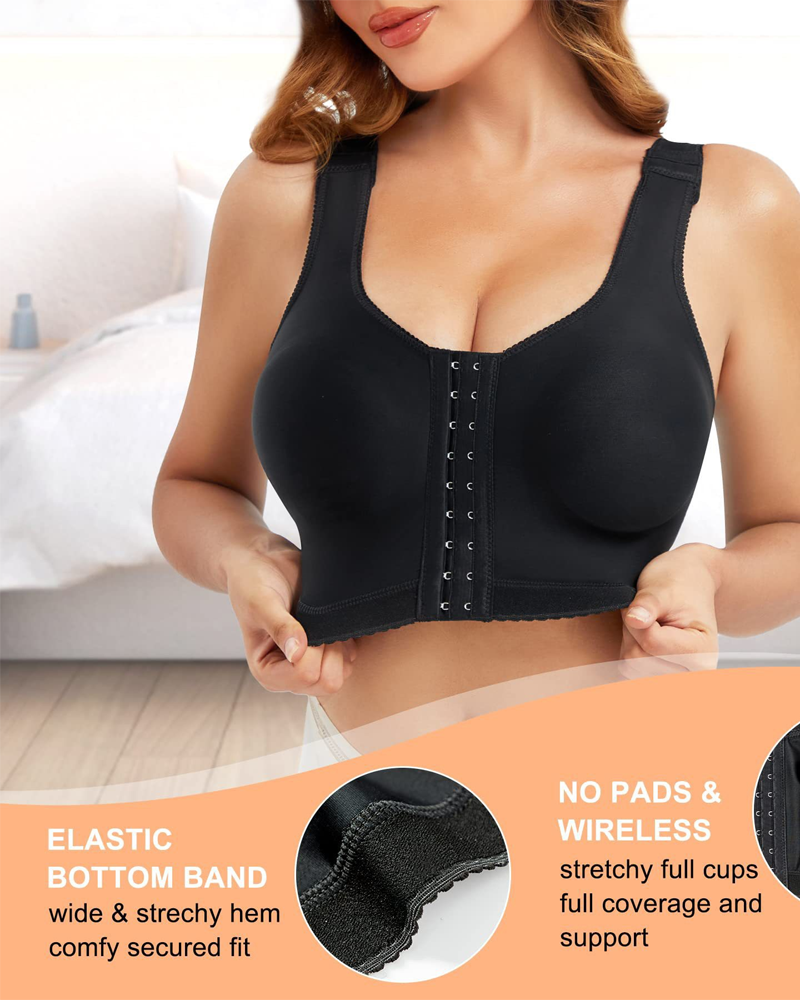 Shapewear Post-Operative Underwear Bra Straps Adjustable Zipper Design Shapewear Post-Operative Underwear